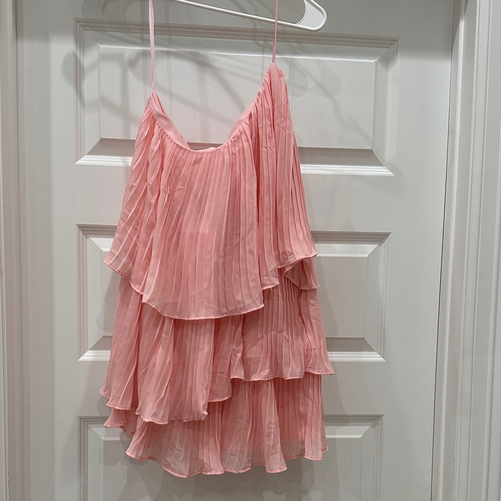 NBD Pink One Shoulder Dress